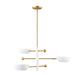 Meridian - M100143WHNB - Three Light Chandelier - White and Natural Brass