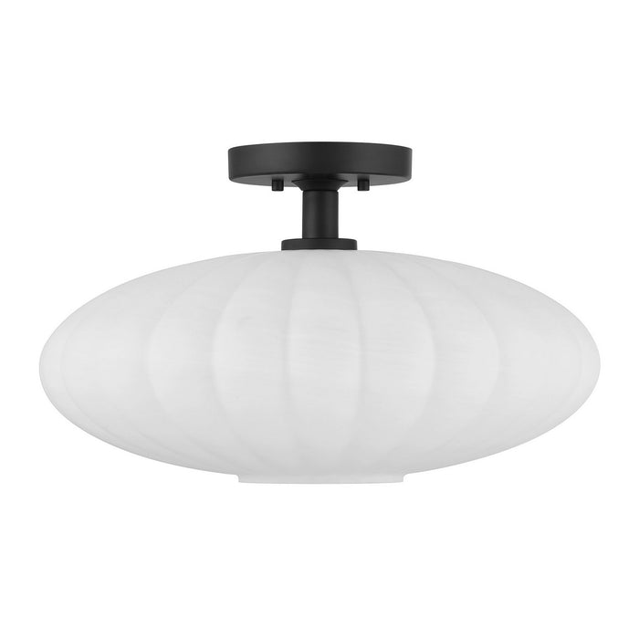 Meridian - M60075MBK - One Light Semi-Flush Mount - Matte Black