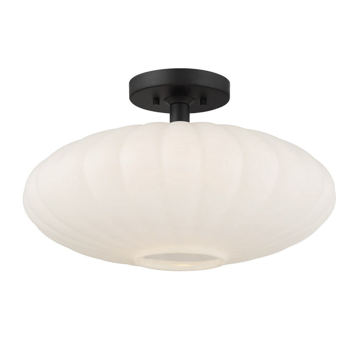 Meridian - M60075MBK - One Light Semi-Flush Mount - Matte Black