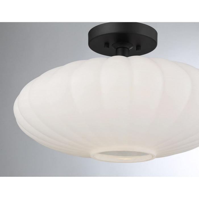 Meridian - M60075MBK - One Light Semi-Flush Mount - Matte Black