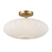 Meridian - M60075NB - One Light Semi-Flush Mount - Natural Brass