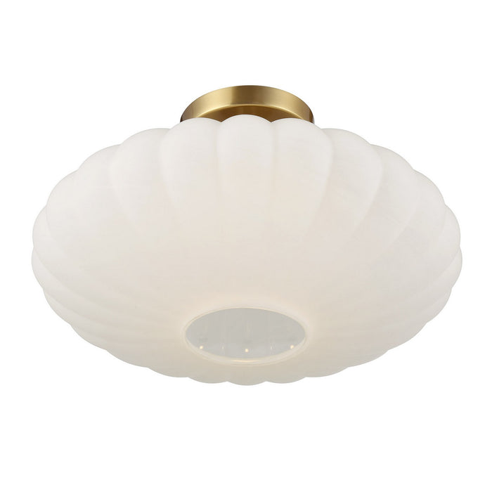 Meridian - M60075NB - One Light Semi-Flush Mount - Natural Brass