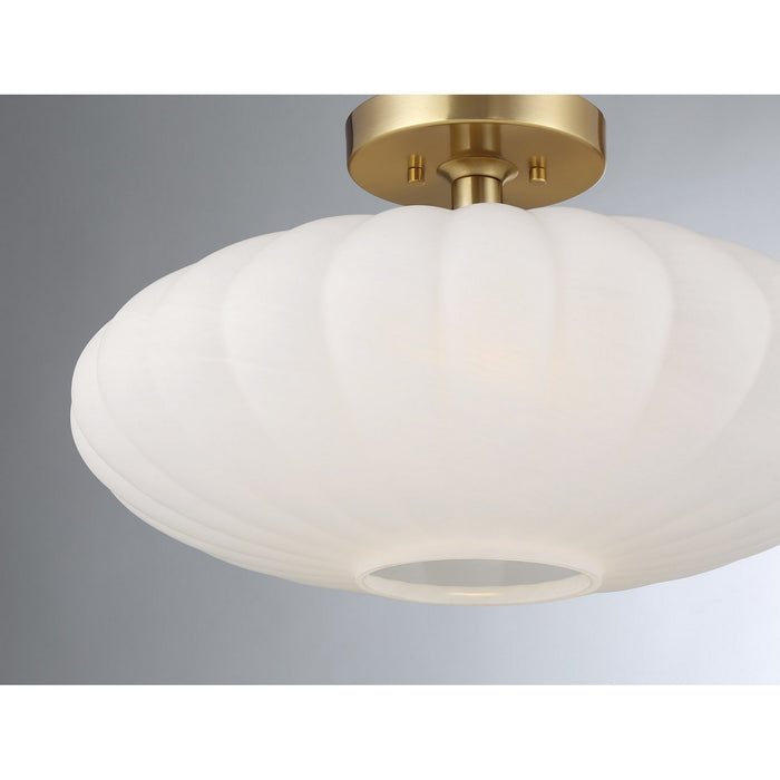 Meridian - M60075NB - One Light Semi-Flush Mount - Natural Brass