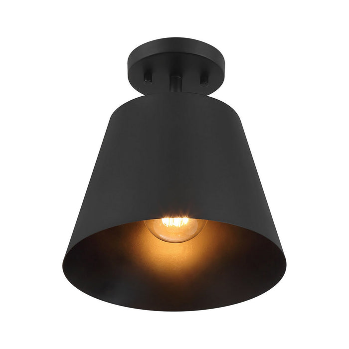 Meridian - M60076MBK - One Light Semi-Flush Mount - Matte Black