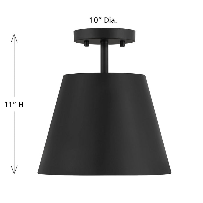 Meridian - M60076MBK - One Light Semi-Flush Mount - Matte Black