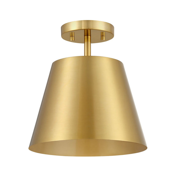 Meridian - M60076NB - One Light Semi-Flush Mount - Natural Brass