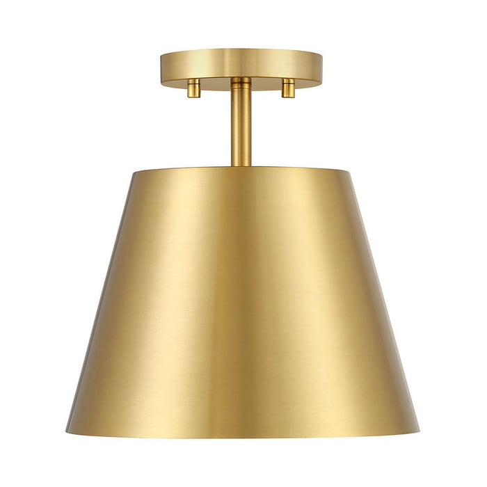 Meridian - M60076NB - One Light Semi-Flush Mount - Natural Brass