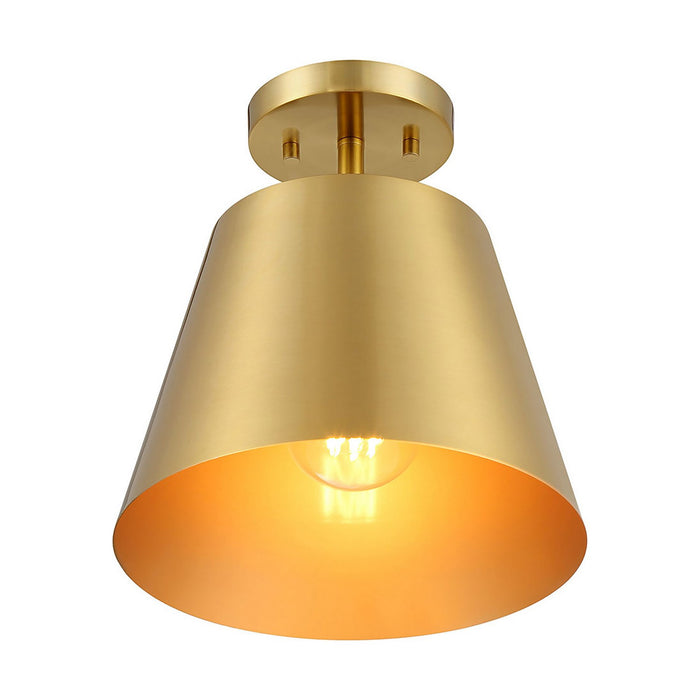 Meridian - M60076NB - One Light Semi-Flush Mount - Natural Brass