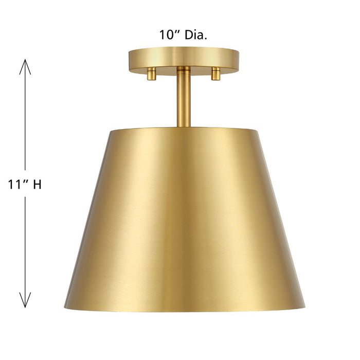 Meridian - M60076NB - One Light Semi-Flush Mount - Natural Brass