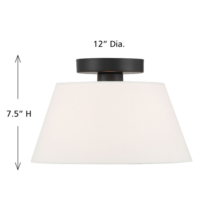 Meridian - M60077MBK - Three Light Semi-Flush Mount - Matte Black