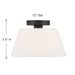 Meridian - M60077MBK - Three Light Semi-Flush Mount - Matte Black