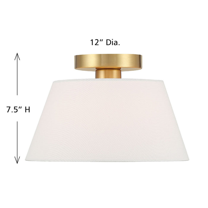 Meridian - M60077NB - Three Light Semi-Flush Mount - Natural Brass