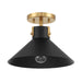 Meridian - M60078MBKNB - One Light Semi-Flush Mount - Matte Black and Natural Brass