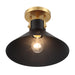 Meridian - M60078MBKNB - One Light Semi-Flush Mount - Matte Black and Natural Brass