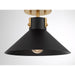 Meridian - M60078MBKNB - One Light Semi-Flush Mount - Matte Black and Natural Brass