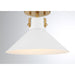 Meridian - M60078WHNB - One Light Semi-Flush Mount - White and Natural Brass