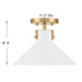 Meridian - M60078WHNB - One Light Semi-Flush Mount - White and Natural Brass