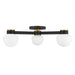 Meridian - M60079MBKNB - Three Light Semi Flush Mount - Matte Black and Natural Brass