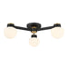 Meridian - M60079MBKNB - Three Light Semi Flush Mount - Matte Black and Natural Brass