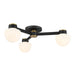 Meridian - M60079MBKNB - Three Light Semi Flush Mount - Matte Black and Natural Brass