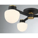 Meridian - M60079MBKNB - Three Light Semi Flush Mount - Matte Black and Natural Brass