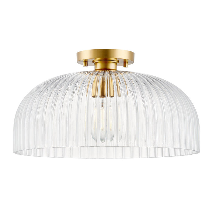 Meridian - M60080NB - One Light Semi-Flush Mount - Natural Brass