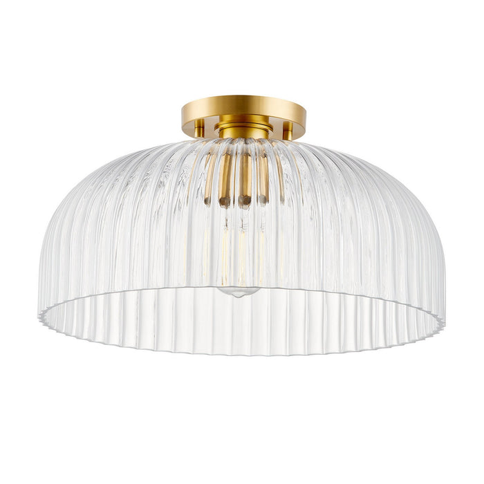 Meridian - M60080NB - One Light Semi-Flush Mount - Natural Brass