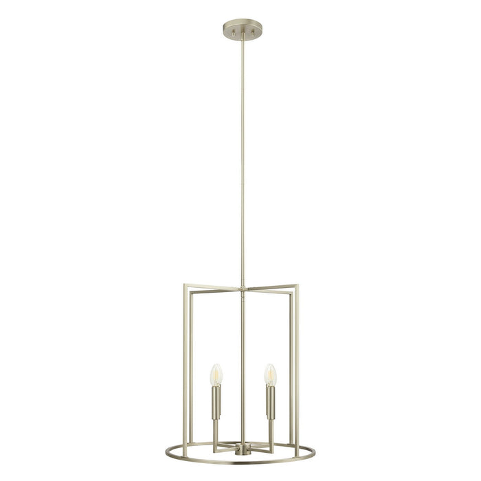 Meridian - M7044BN - Four Light Pendant - Brushed Nickel