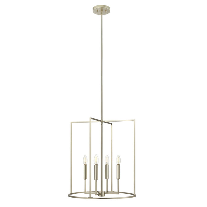 Meridian - M7044BN - Four Light Pendant - Brushed Nickel