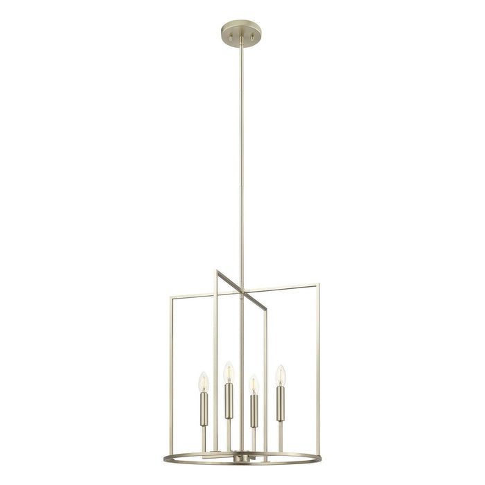 Meridian - M7044BN - Four Light Pendant - Brushed Nickel