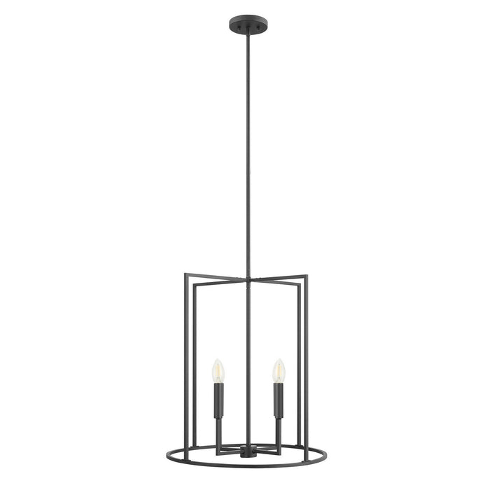 Meridian - M7044MBK - Four Light Pendant - Matte Black