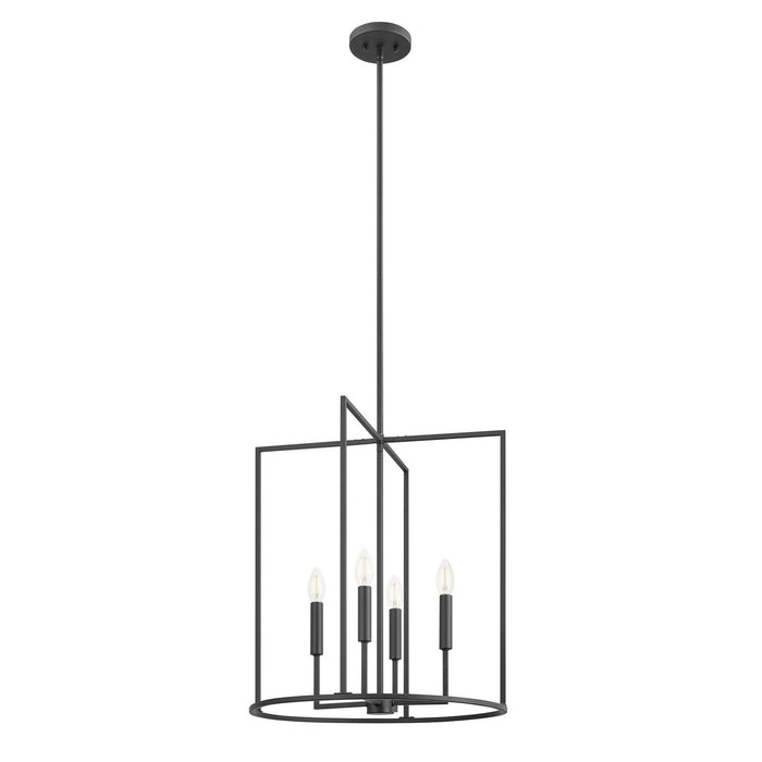 Meridian - M7044MBK - Four Light Pendant - Matte Black