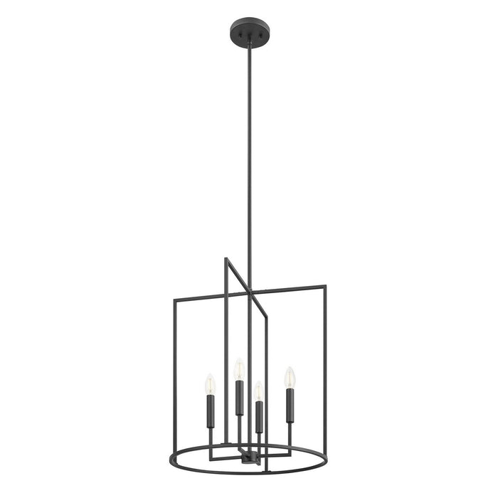 Meridian - M7044MBK - Four Light Pendant - Matte Black