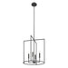 Meridian - M7044MBK - Four Light Pendant - Matte Black