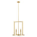 Meridian - M7044NB - Four Light Pendant - Natural Brass