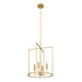 Meridian - M7044NB - Four Light Pendant - Natural Brass