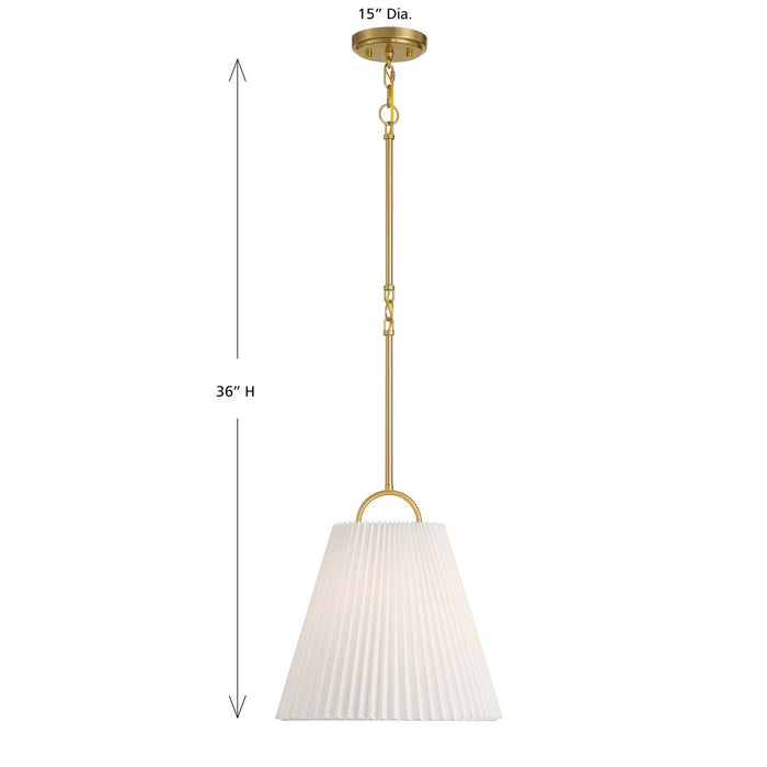 Meridian - M7045NB - One Light Pendant - Natural Brass