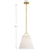 Meridian - M7045NB - One Light Pendant - Natural Brass