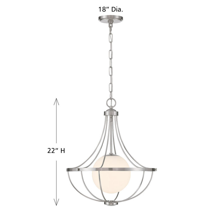 Meridian - M7047BN - One Light Pendant - Brushed Nickel