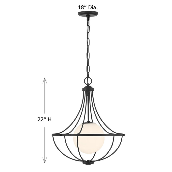 Meridian - M7047MBK - One Light Pendant - Matte Black