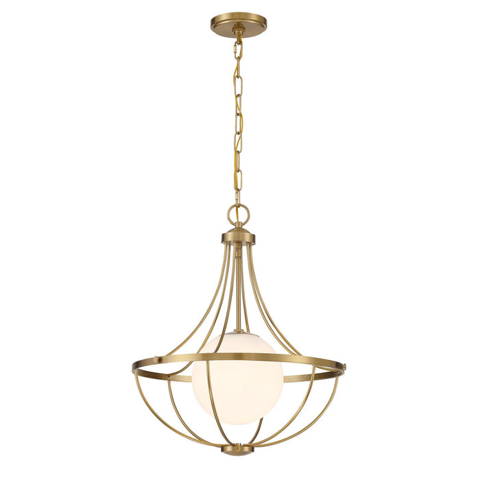 Meridian - M7047NB - One Light Pendant - Natural Brass