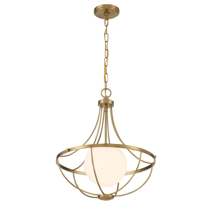 Meridian - M7047NB - One Light Pendant - Natural Brass