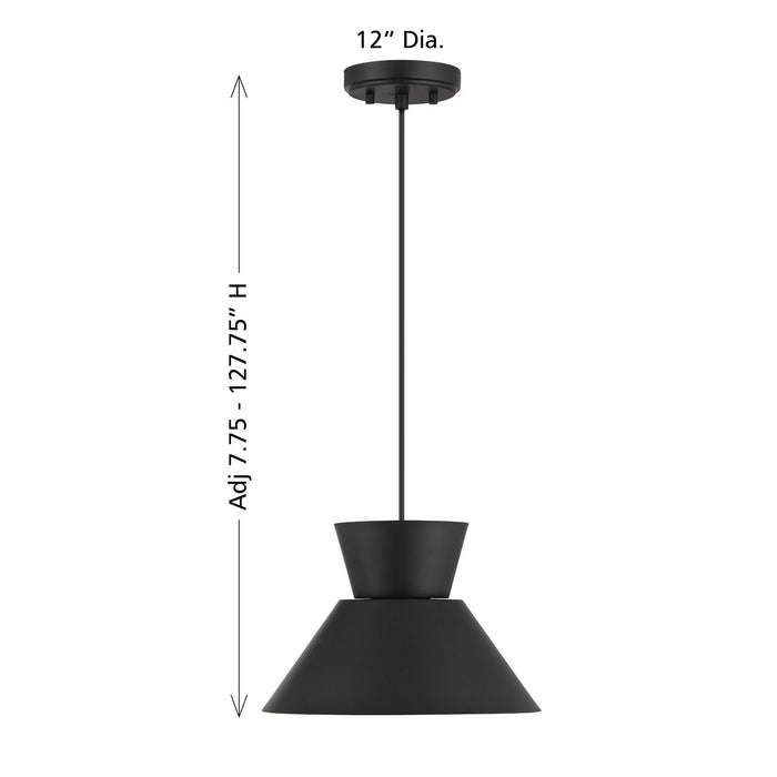 Meridian - M7049MBK - One Light Pendant - Matte Black