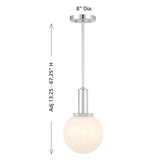 Meridian - M7050CH - One Light Pendant - Chrome