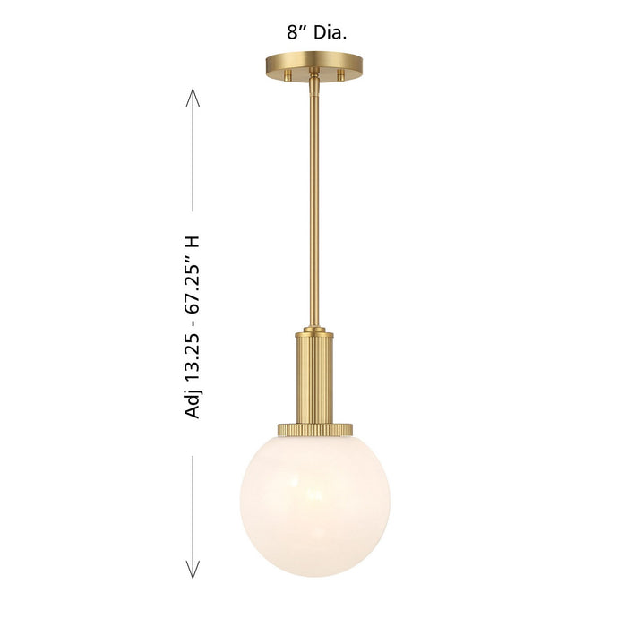 Meridian - M7050NB - One Light Pendant - Natural Brass