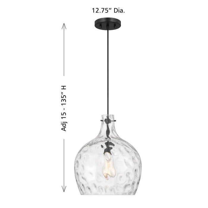 Meridian - M7053MBK - One Light Pendant - Matte Black