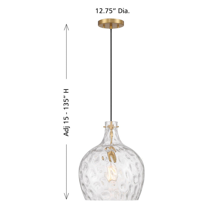 Meridian - M7053NB - One Light Pendant - Natural Brass