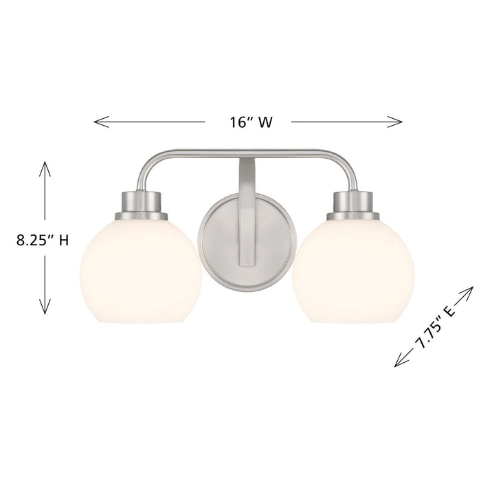 Meridian - M80080BN - Two Light Bathroom Vanity - Brushed Nickel