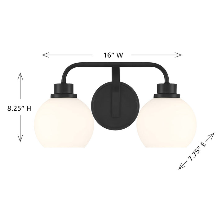 Meridian - M80080MBK - Two Light Bathroom Vanity - Matte Black