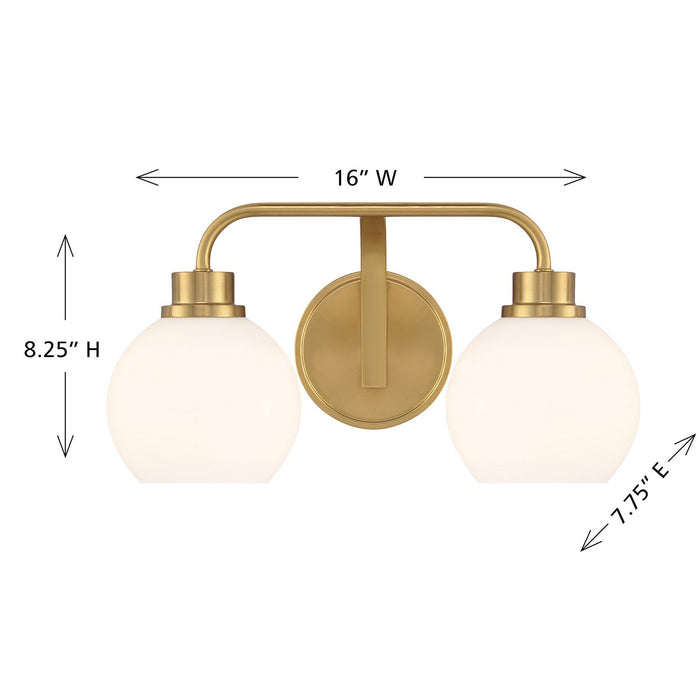 Meridian - M80080NB - Two Light Bathroom Vanity - Natural Brass